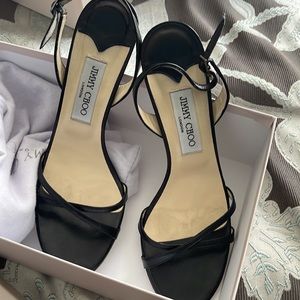 Black leather Jimmy Choo Heels